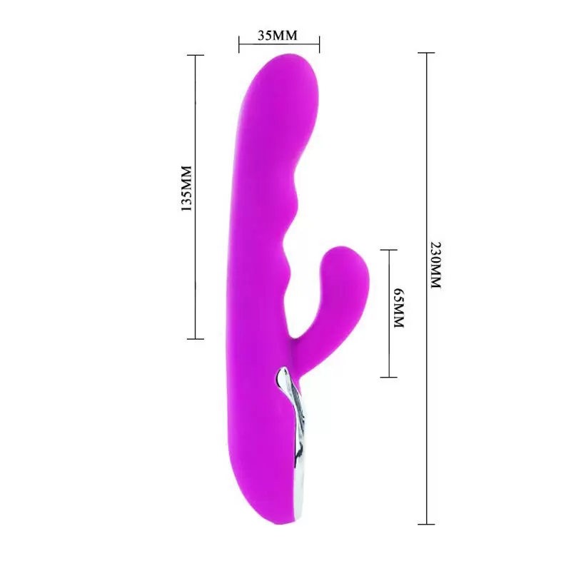 Вибромассажер двойного действия Crazy-2 с подогревом – розовый