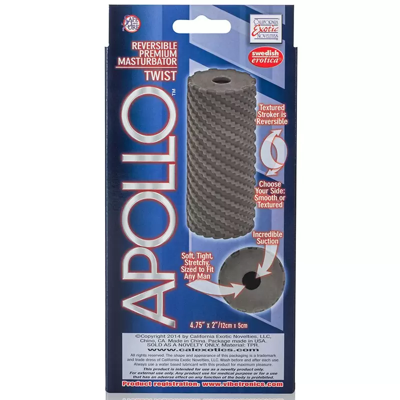 Мастурбатор Apollo Reversible Premium Masturbator Twist двусторонний – серый