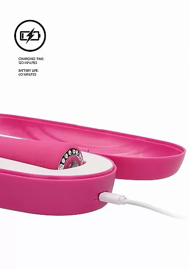 Вибратор-кролик Lux (розовый): 20 см, 10 режимов вибрации, 8500 оборотов/мин, АБС/силикон