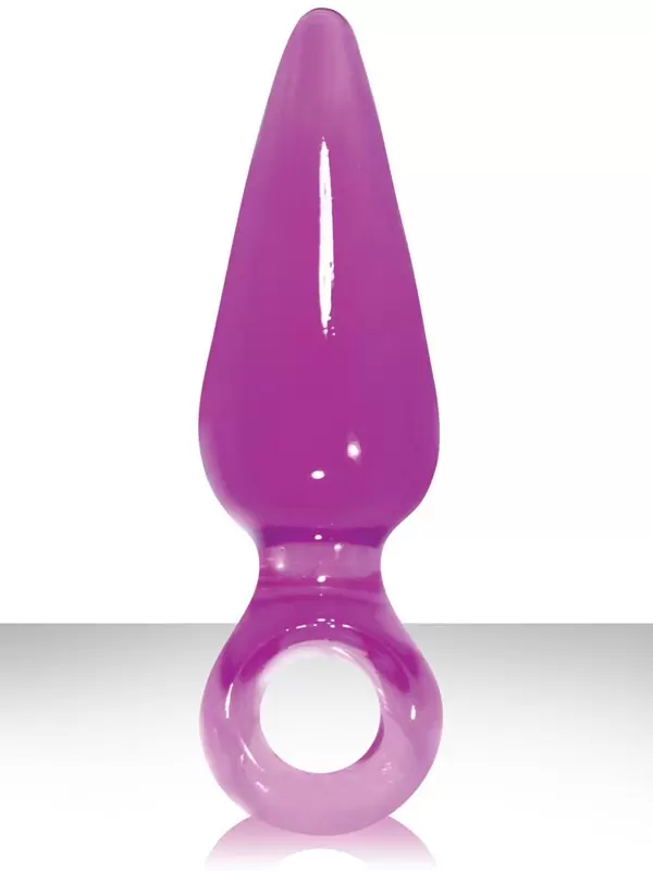 Анальная пробка средняя с кольцом Jolie Pleasures - Plum