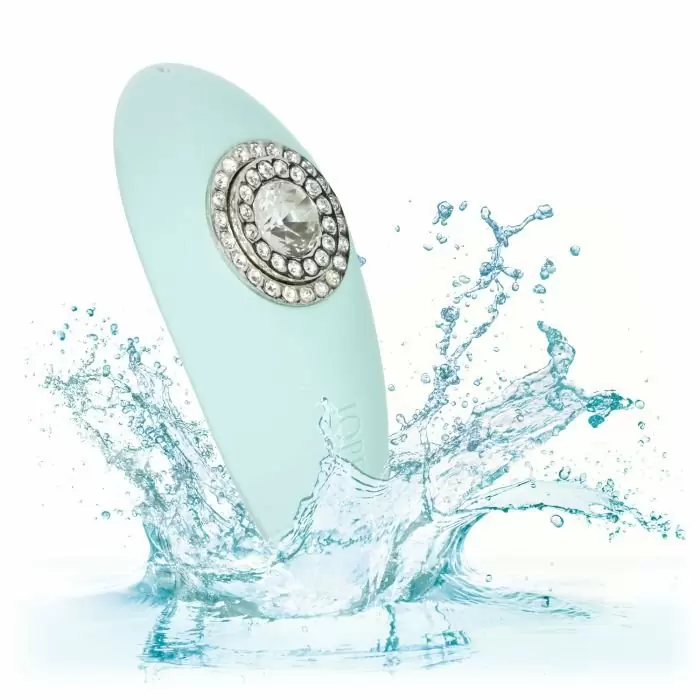 Элегантный вибратор Calexotics Pave Grace - голубой