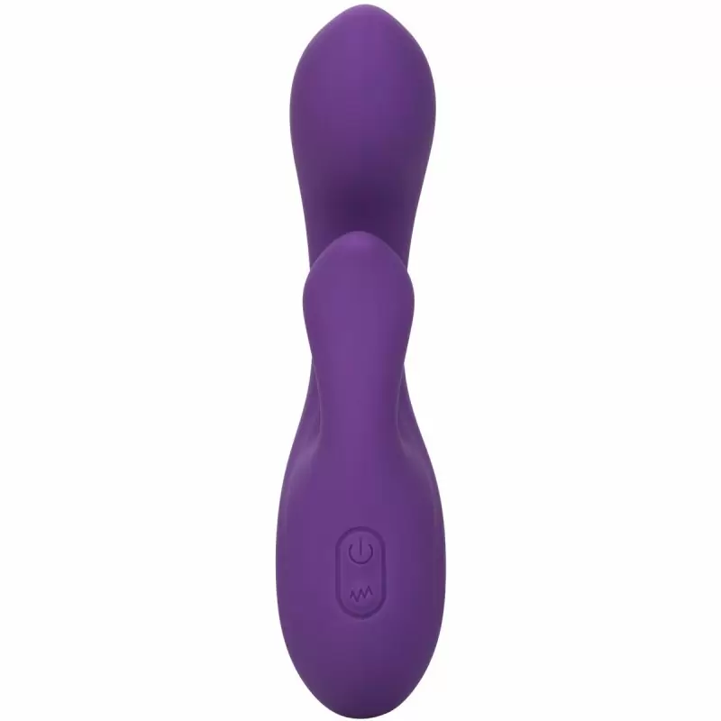 Изогнутый вибратор-кролик Stella Liquid Silicone Dual Pleaser, 17,25 см, силикон, фиолетовый