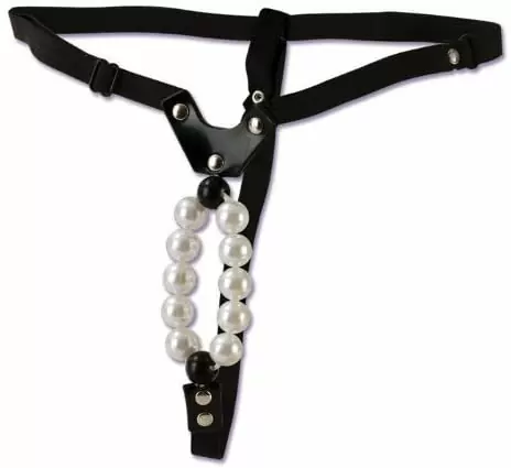 Крепление для фаллоимитатора из пластика LOVER'S THONG W/ PLSR PEARLS
