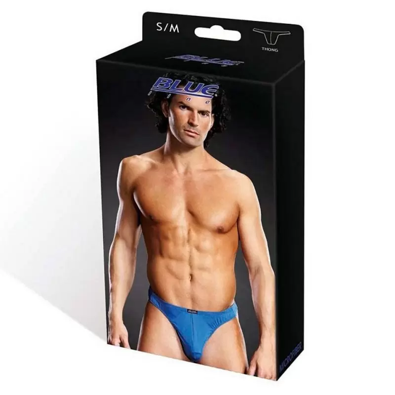 Ярко-синие мужские тонги BlueLine из микрофибры – S/M