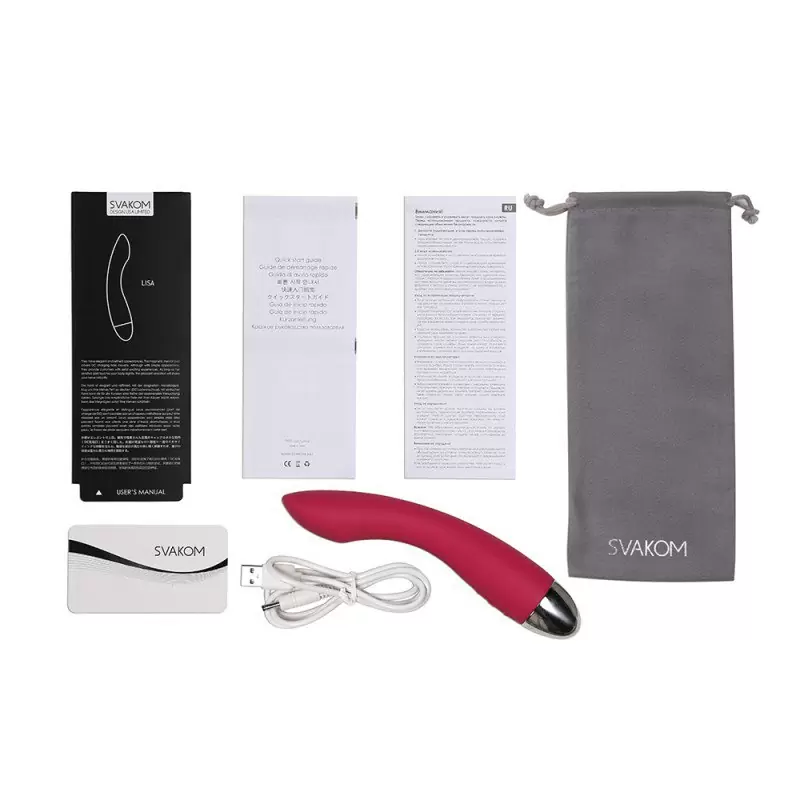 Сенс-вибратор G-точки Lisa включающийся от прикосновений – винно красный