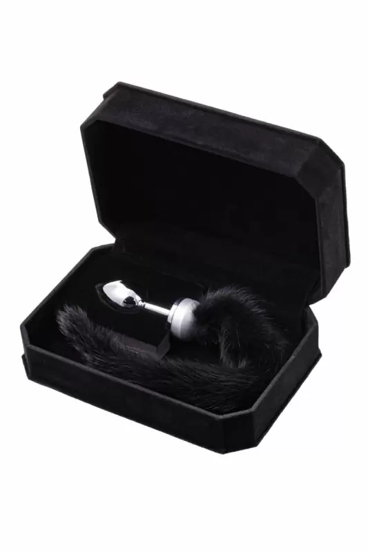 Маленькая анальная пробка с хвостом TOYFA Metal – чёрный