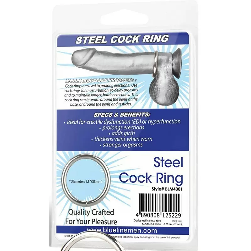 Стальное эрекционное кольцо Steel Cock Ring 1,3” – серебристый
