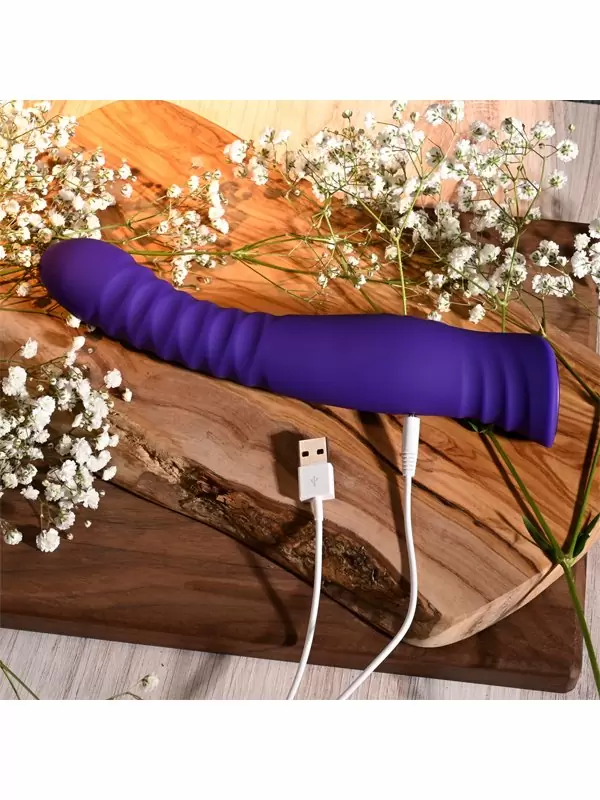 Рельефный вибратор Evolved Trixxxie, 22,2 см, 7 режимов, силикон, фиолетовый