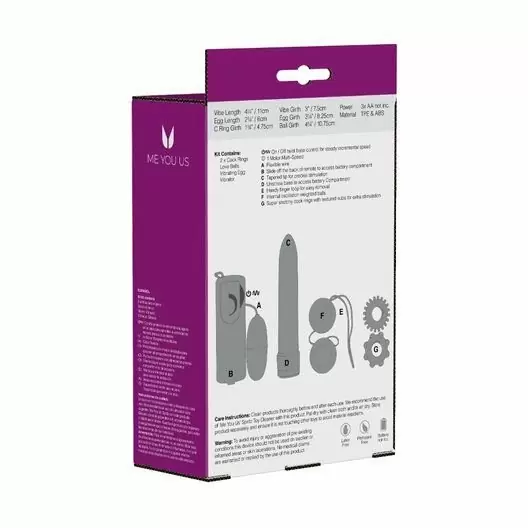 Вибратор для пар в наборе с насадками Me You Us Classic Crystal Couples Kit Pink