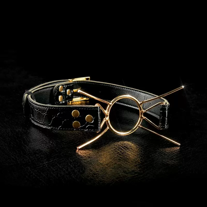 Кляп-рамка Deluxe Spider Gag – черный с золотом	