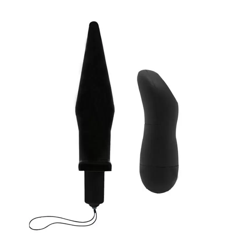 Многофункциональная анальная пробка Baile Butt Plug с вибрацией и беспроводным пультом управления – черный