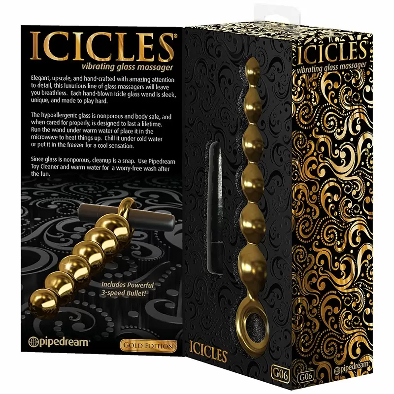 Анальная елочка Icicles Gold Edition G06 с вибрацией – золотой