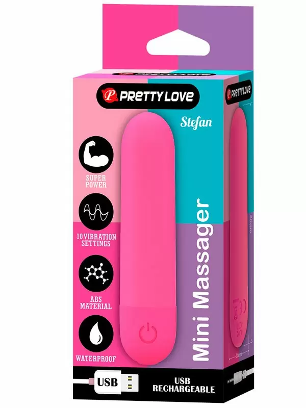 Перезаряжаемая вибропуля Baile Stefan, 10 режимов, розовая