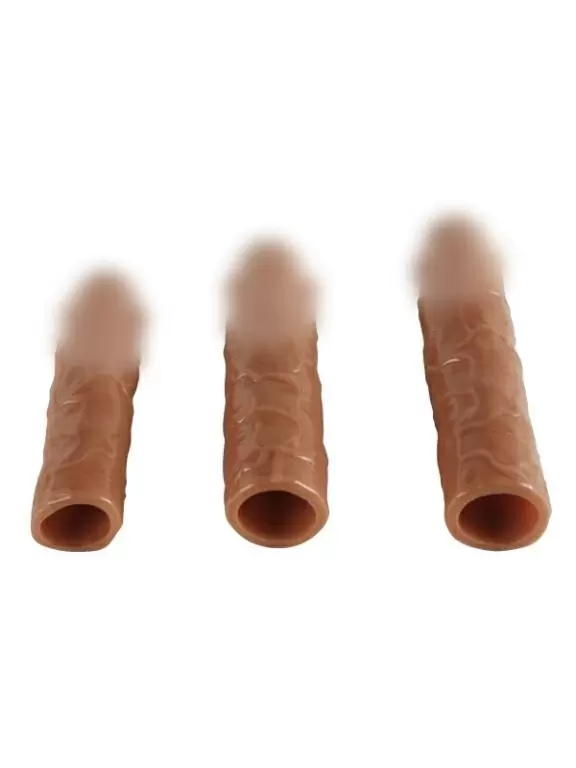 Набор увеличивающих насадок REAL, 15,5 - 19 см, ТПЕ, телесный 