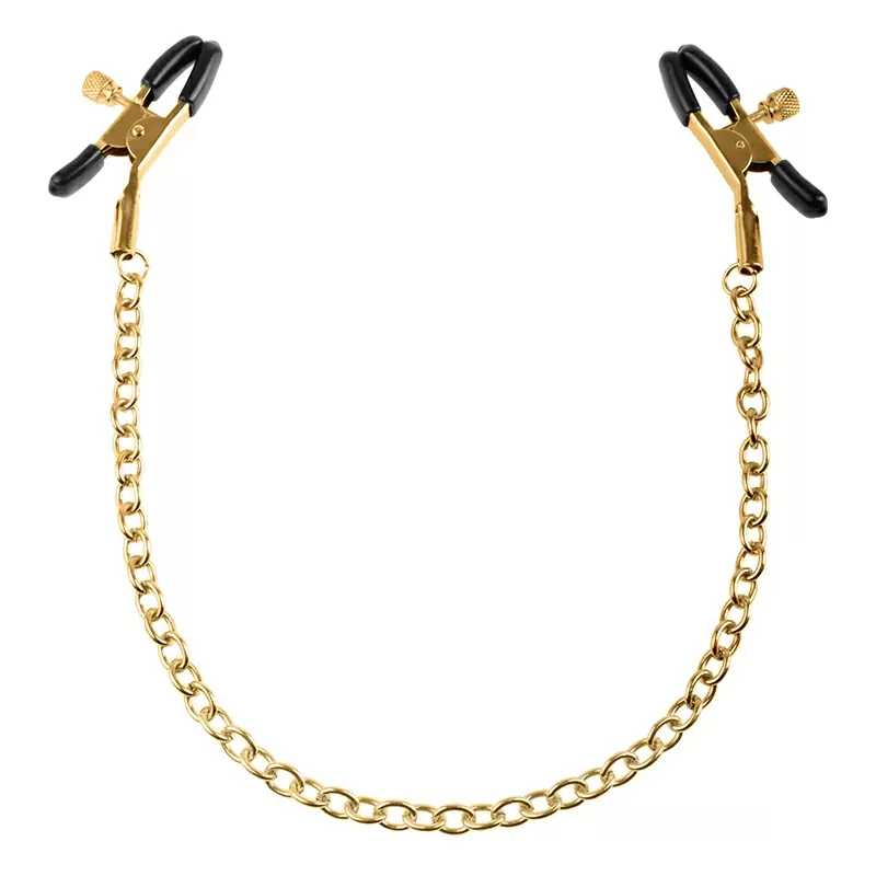 Зажимы на соски Fetish Fantasy Gold черные с золотом