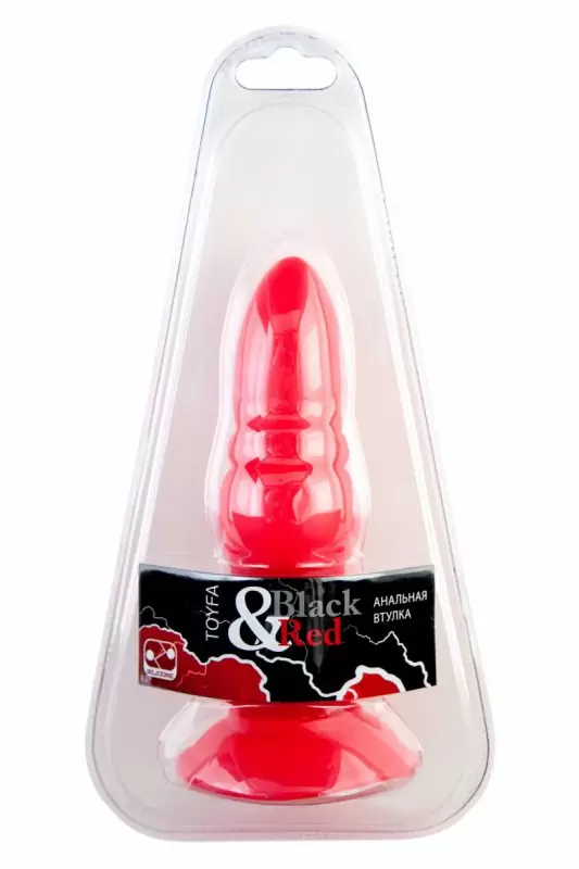 Большая анальная втулка 16 см TOYFA Black&Red – красный