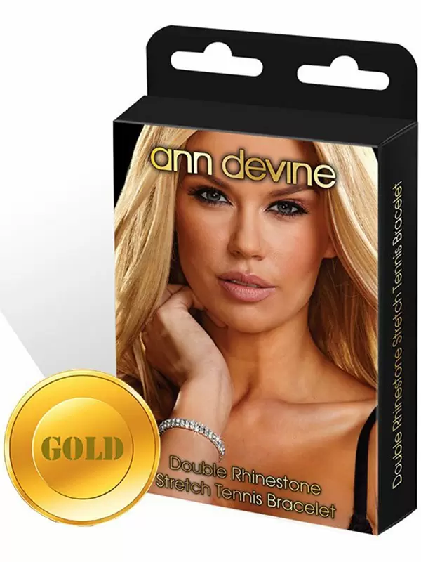 Браслет из кристаллов Ann Devine - Stretch Tennis Bracelet – золотой