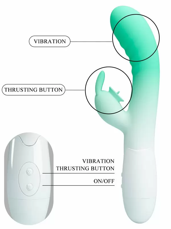 Вибратор-кролик Baile Cerberus, 30 режимов, со стимуляцией зоны G, 20,6 см