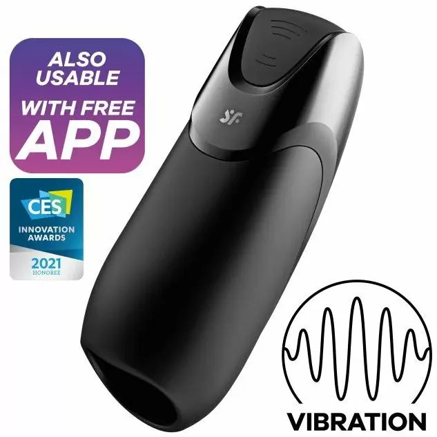 Мужской вибратор Men Vibration+, 17 см, 14 режимов, черный