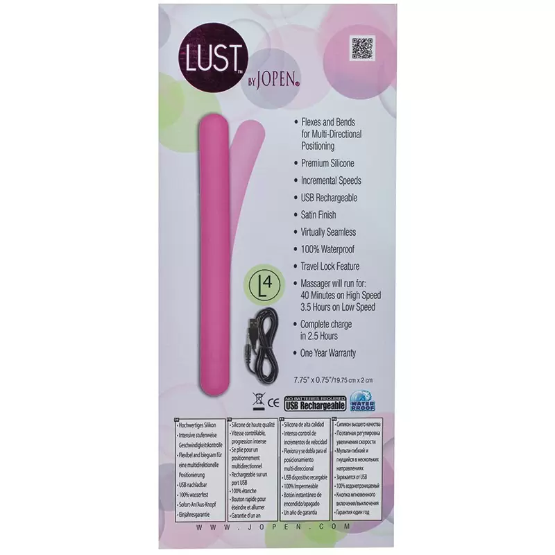 Гибкий вибромассажер Lust by Jopen L4 – розовый