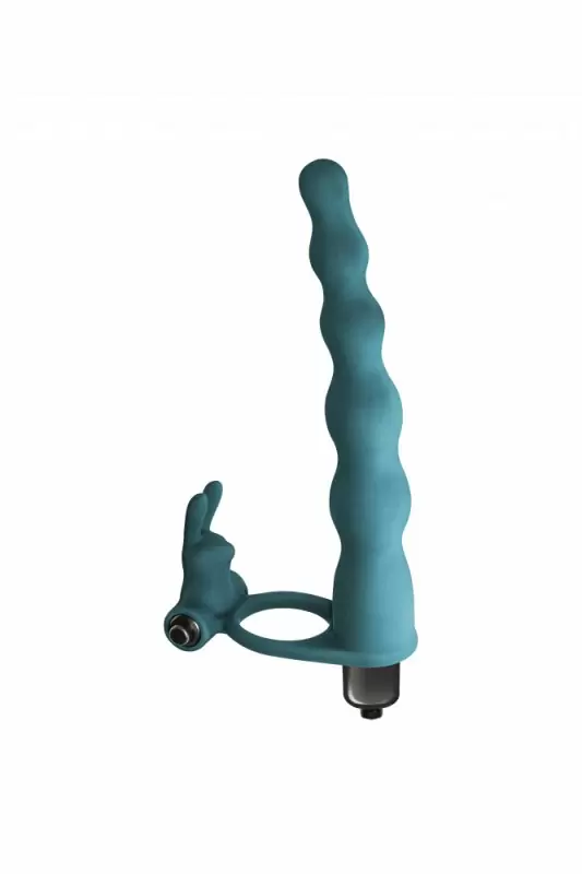 Вибронасадка для двойного проникновения Pure Passion Bunny, зеленая