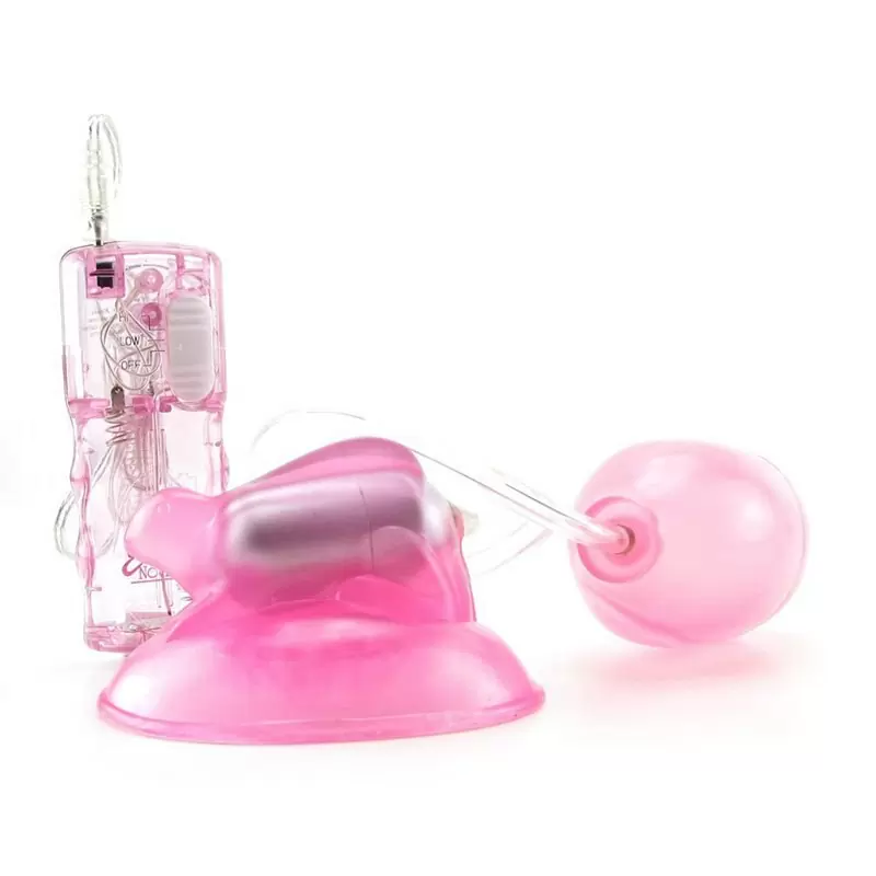 Клиторальный стимулятор с вакуумной помпой Vibro Pussy Sucker – розовый