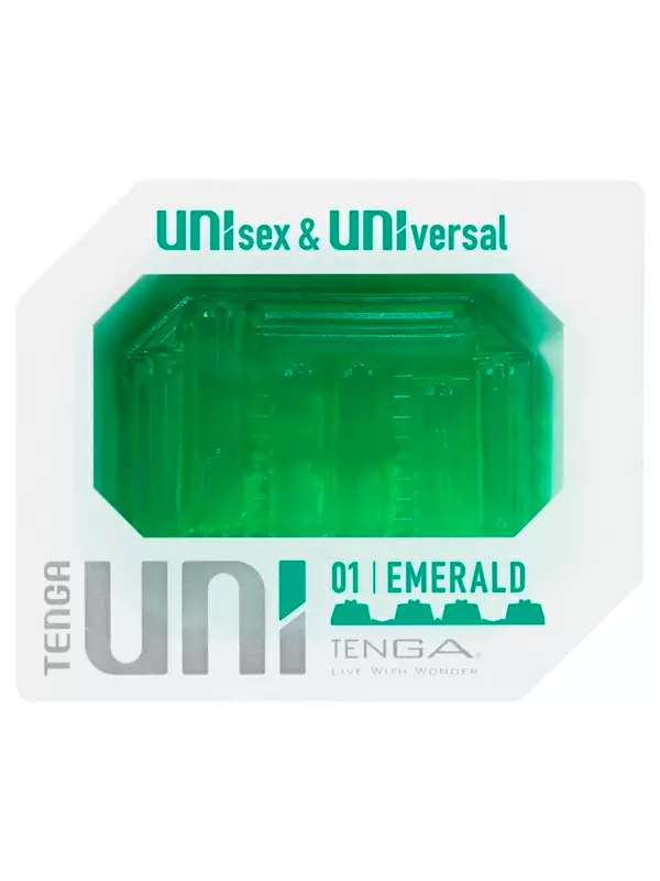 Нереалистичный мастурбатор Tenga Uni Emerald, 5,8 см, ТПЭ, зеленый
