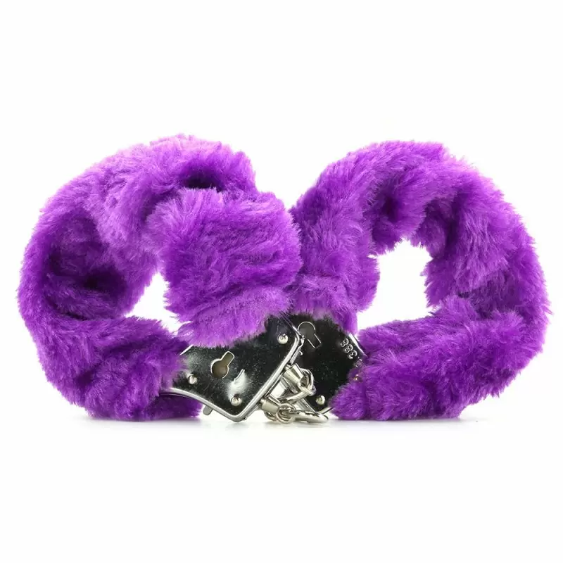 Меховые наручники Neon Furry Cuffs – фиолетовый
