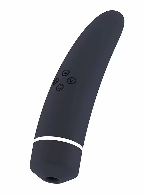 Двустронний стимулятор с вибрацией и всасыванием Hiky – черный