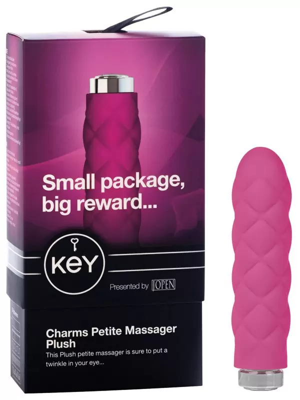 Мини вибромассажер с насадкой Charms Plush - Pink