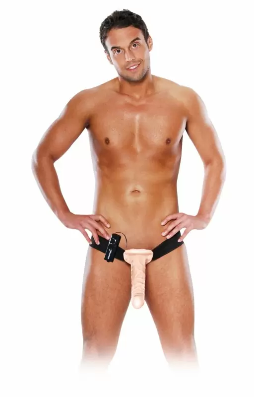 Страпон с полым вибро-стимулятором Vibrating Hollow