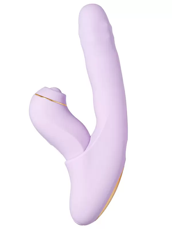 Модульный вибратор-кролик Svakom DuoGlow, 19,6 см, со съёмным клиторальным пульсатором, с функцией нагрева, лиловый