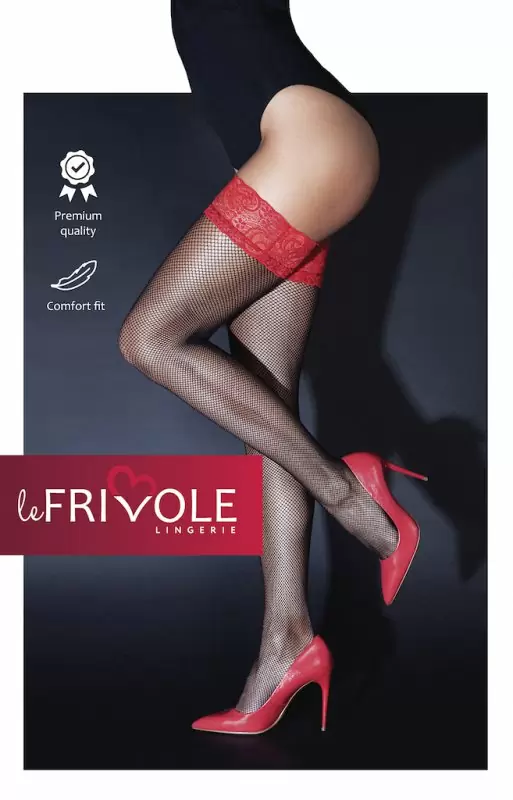 Чулки с красной кружевной резинкой  (Sense)