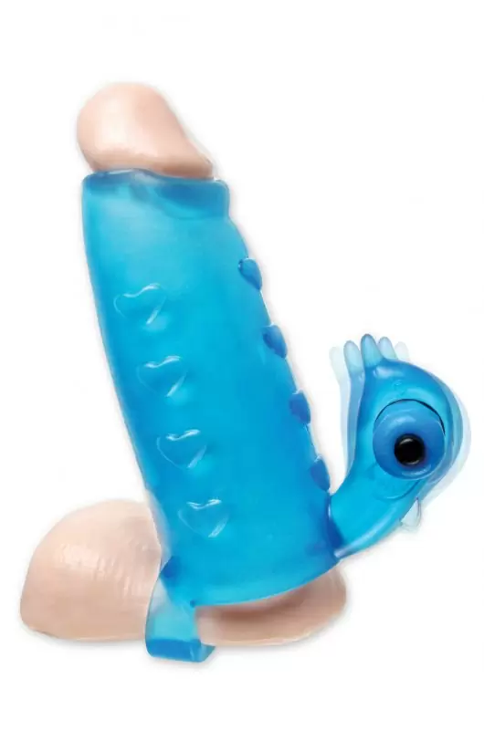 Насадка на пенис Deluxe Vibrating Penis Enhancer - голубой