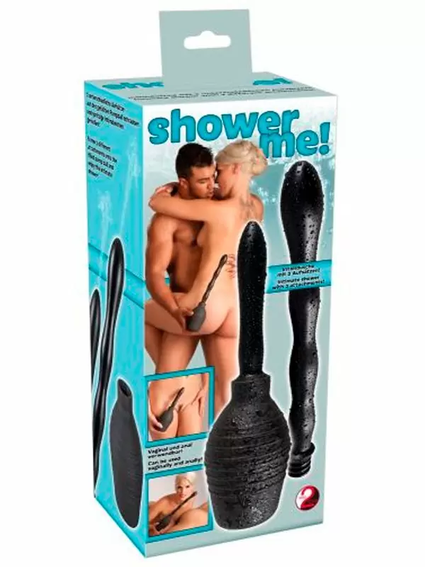 Анальный душ Orion Shower Me, две насадки, 23 см, ПВХ, черный