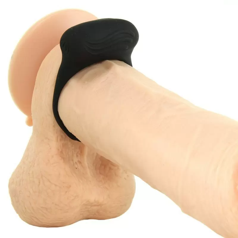 Эрекционное кольцо с вибрацией Silicone Lover's Arouser – черный