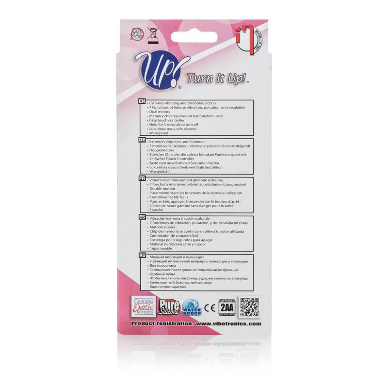 Многофункциональный вибромассажер двойного воздействия Turn It Up! – розовый