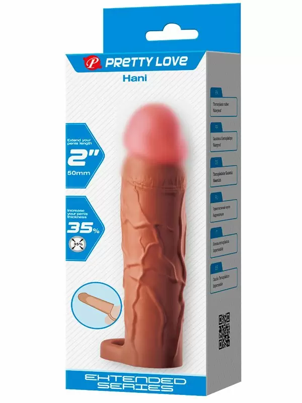 Реалистичная насадка-удлинитель Baile Hani, с подхватом мошонки, ТПР, 18 см