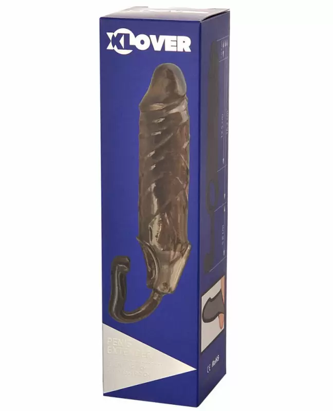 Увеличивающая насадка на пенис TOYFA XLover с дополнительным стимулятором – серый