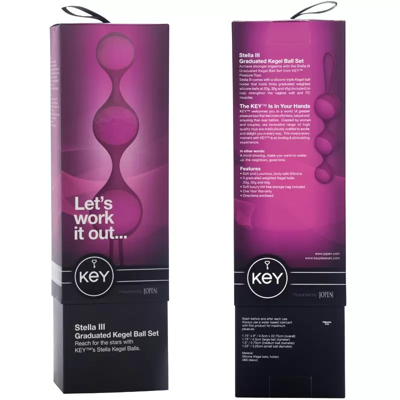 Набор из 3-х вагинальных шариков разного веса Stella III - Pink