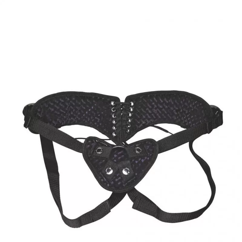 Трусики-джоки для страпона со шнуровкой Diamond Velvet Strap-On Corset – фиолетовый
