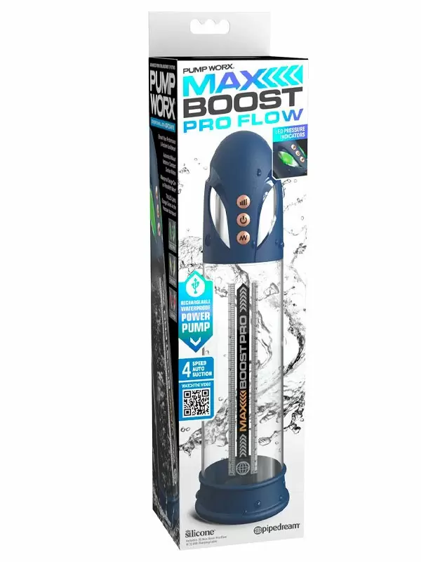 Вакуумная помпа Pipedream Max Boost Pro Flow, водонепроницаемая, синяя