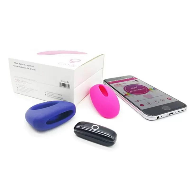 Набор для страстных секс-игр: клиторальный вибростимулятор Candy и эрекционное виброкольцо Dante - розовый с фиолетовым