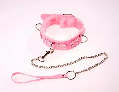 Ошейник с поводком Pink
