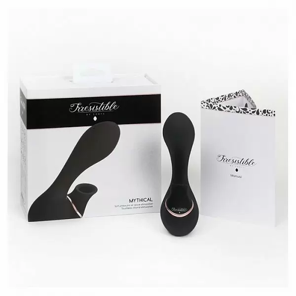 Вакуумный вибратор-кролик Irresistible Mythical Black, 14,1 см, силикон, черный