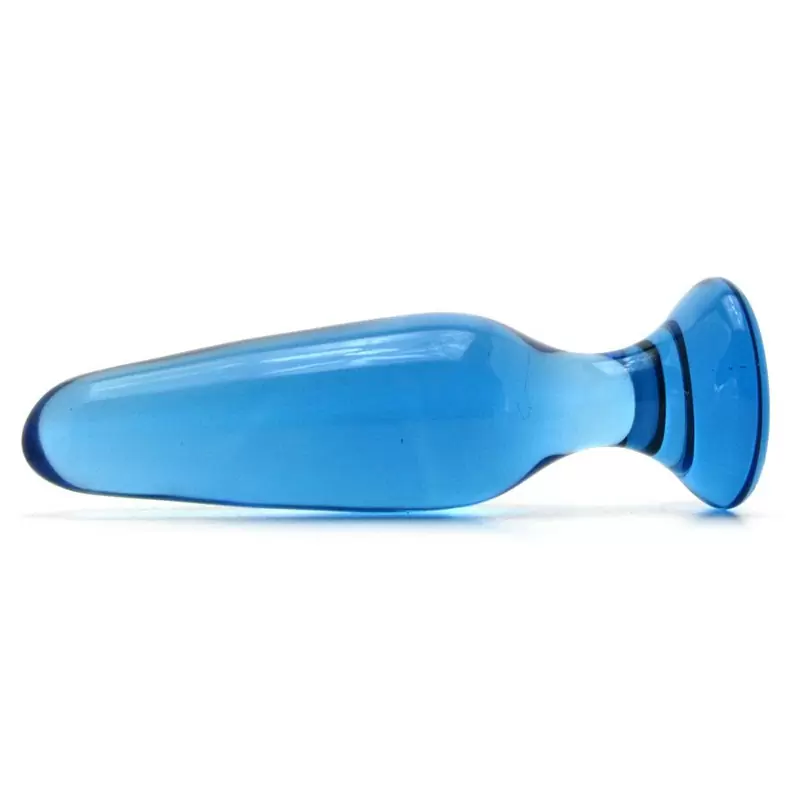 Анальная пробка из стекла Crystal Spires – голубая