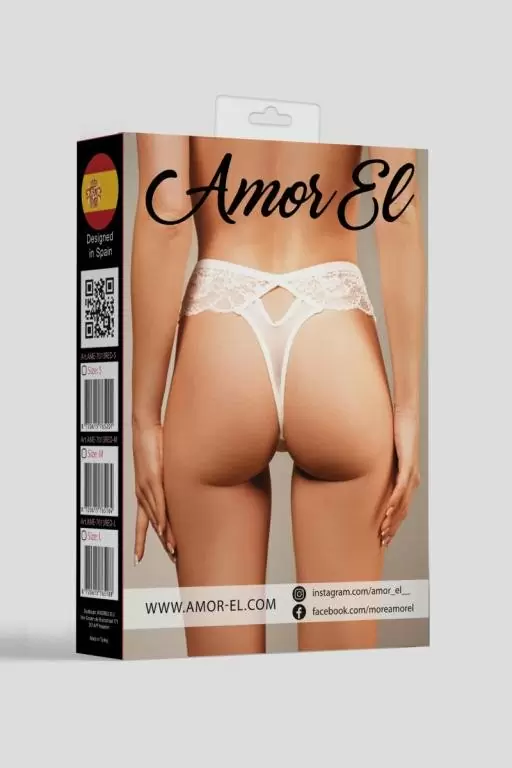 Белые ажурные трусики-танго с вырезами, размер M