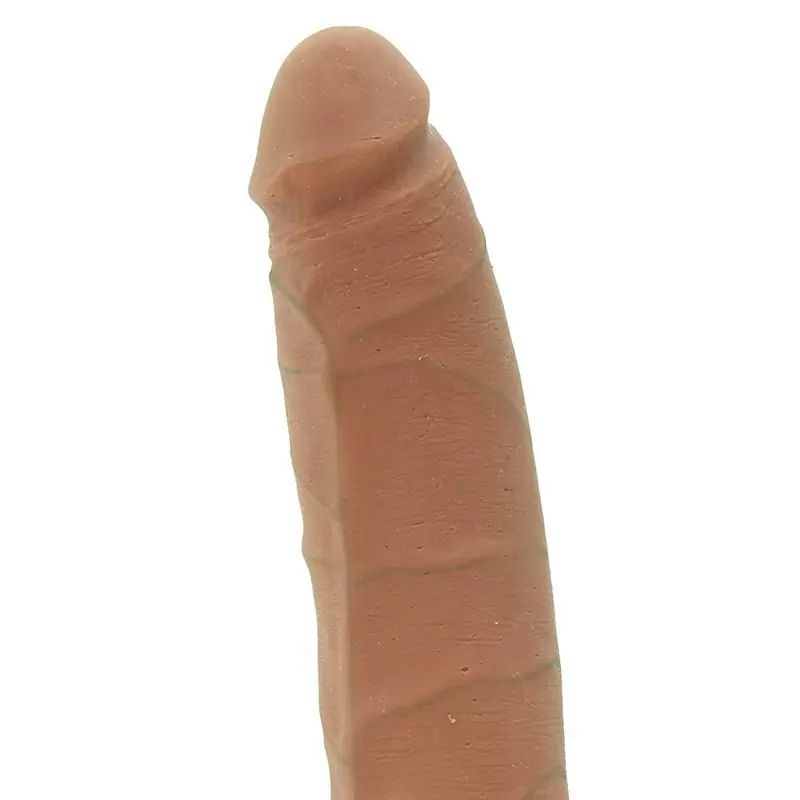 Фаллоимитатор реалистик Realistic Cock UR3 9” Slim с мошонкой – коричневый