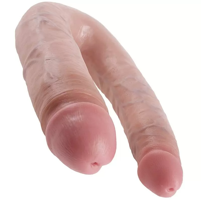 Фаллоимитатор двухголовый U-образный Double Trouble Large большой – телесный