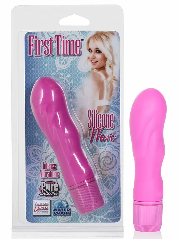 Вибромассажер First Time Silicone Wave рельефный – розовый